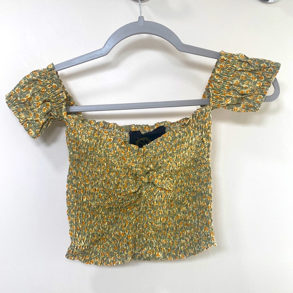 Blue Life Off Shoulder Crop Top